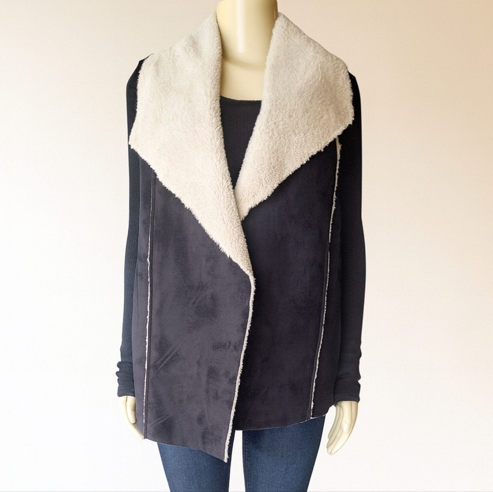 Susina Faux Shearling Open Front Vest